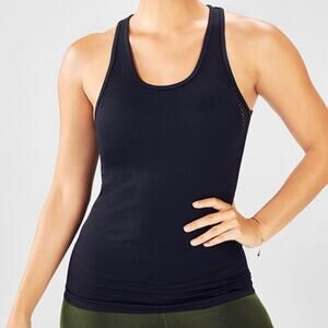 FABLETICS Black Musetta Seamless Openwork Active Workout Gym Tank Top Size Small
